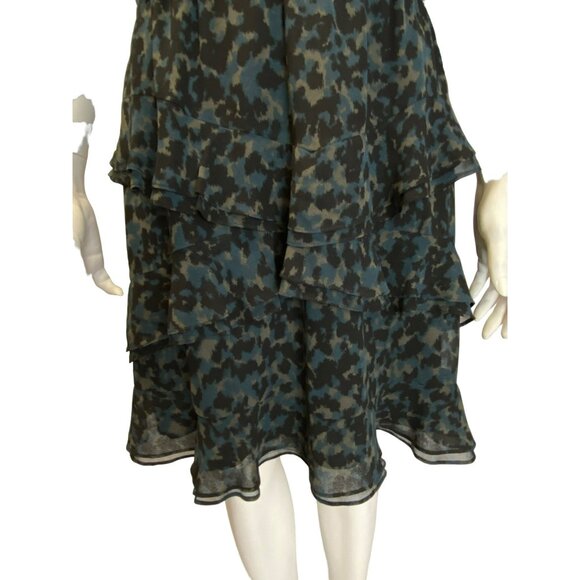 Madewell Dress size 6 Radiant Camo Leopard Print Short Flowy Ruffles - Picture 2 of 8